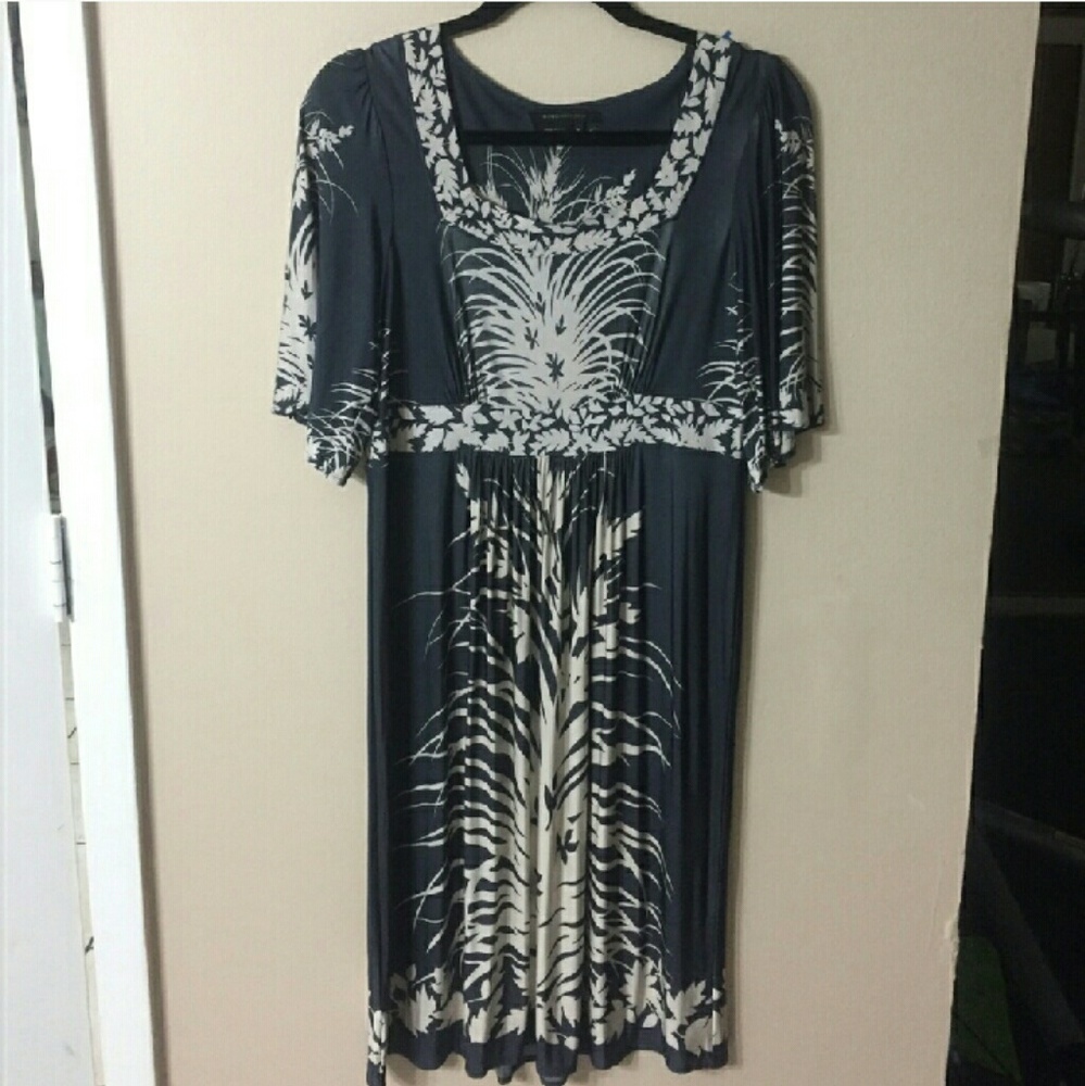 BCBGMAXAZRIA Leaf Imprint Dress